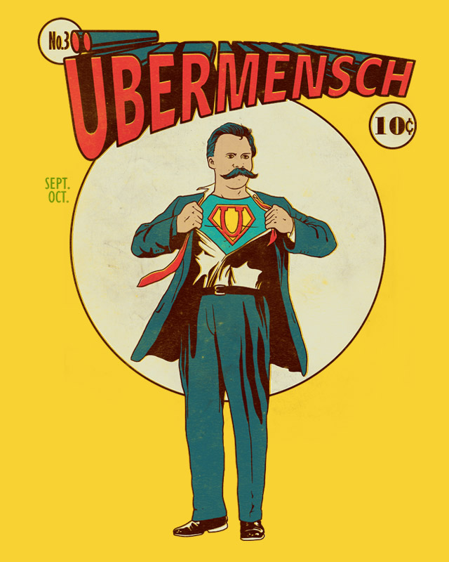 Фридрих Ницше в образе супергероя