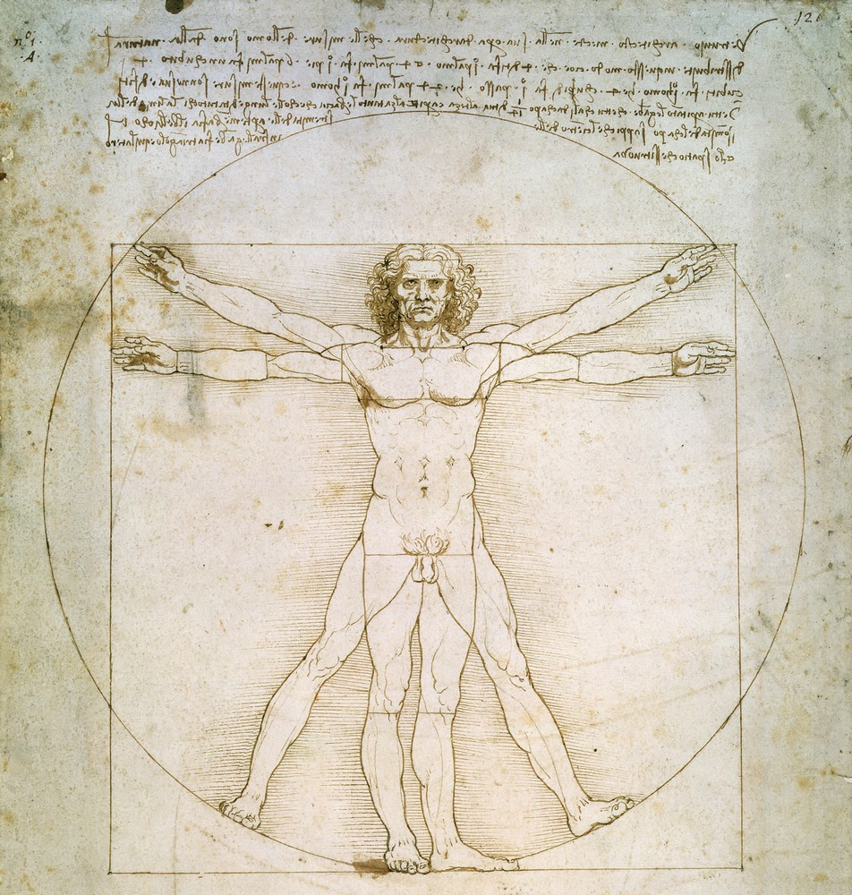 Леонардо Да Винчи «Витрувианский человек», 1492. Источник: wikiart